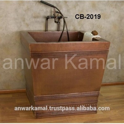 Square CopperJapanese Style Soaking Tub