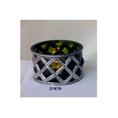 Jali Design Decorative Glass & Brass Votives