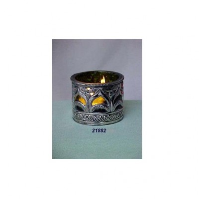 Short Glass & Brass Votive