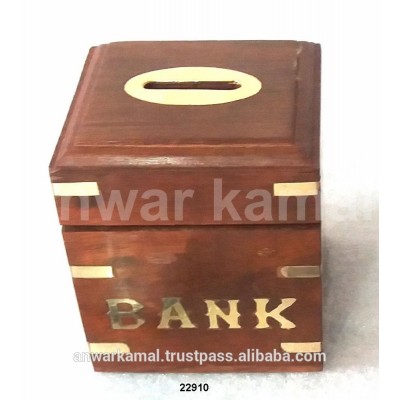 Wooden Money Banks Home Decoration