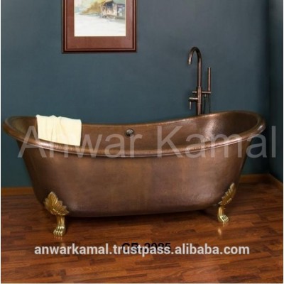 Isabella Copper Double Slipper Claw Foot Bath Tubs Nickle Interiors