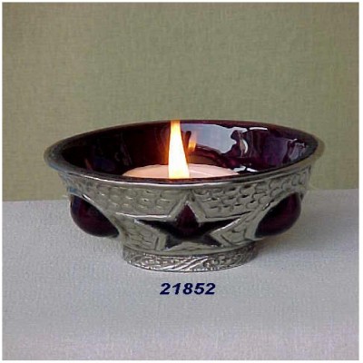 Brass & Glass Votive Bowl shape