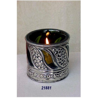 Glass & Brass Votive Black Tealight